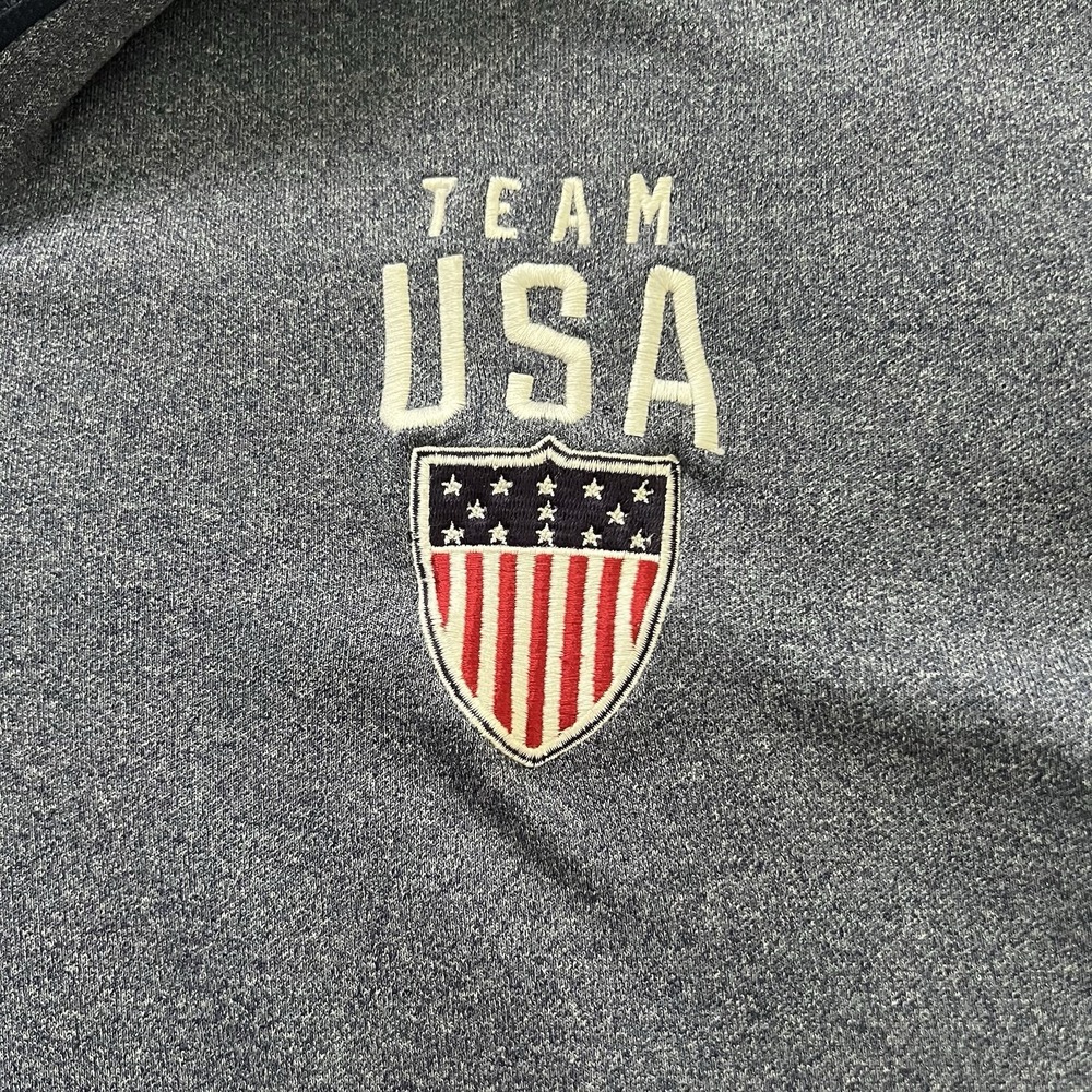 Team USA Womens Medium Quarter Zip Pullover Gray Olympic Jacket (184)